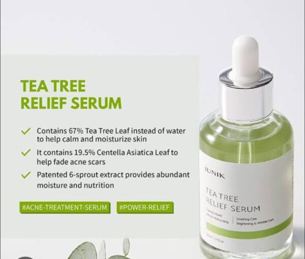 iUNIK Tea Tree Relief Serum – 50 ml | Acne‑Soothing & Pore‑Care Korean Serum