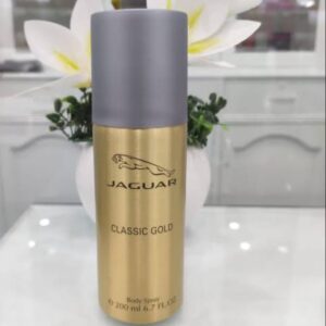 Jaguar Classic Gold Body Spray – 200ml | Luxurious Spicy-Woody Fragrance