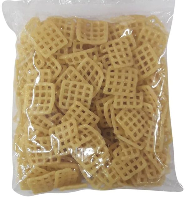 Net-Shaped Fry Chips – 500gm | জাল শেপ পাপড় – রঙিন, ক্রিস্পি ও বাচ্চাদের প্রিয় স্ন্যাক