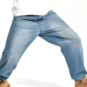 Loose Fit Denim Streetwear Trousers – Casual Style for Men