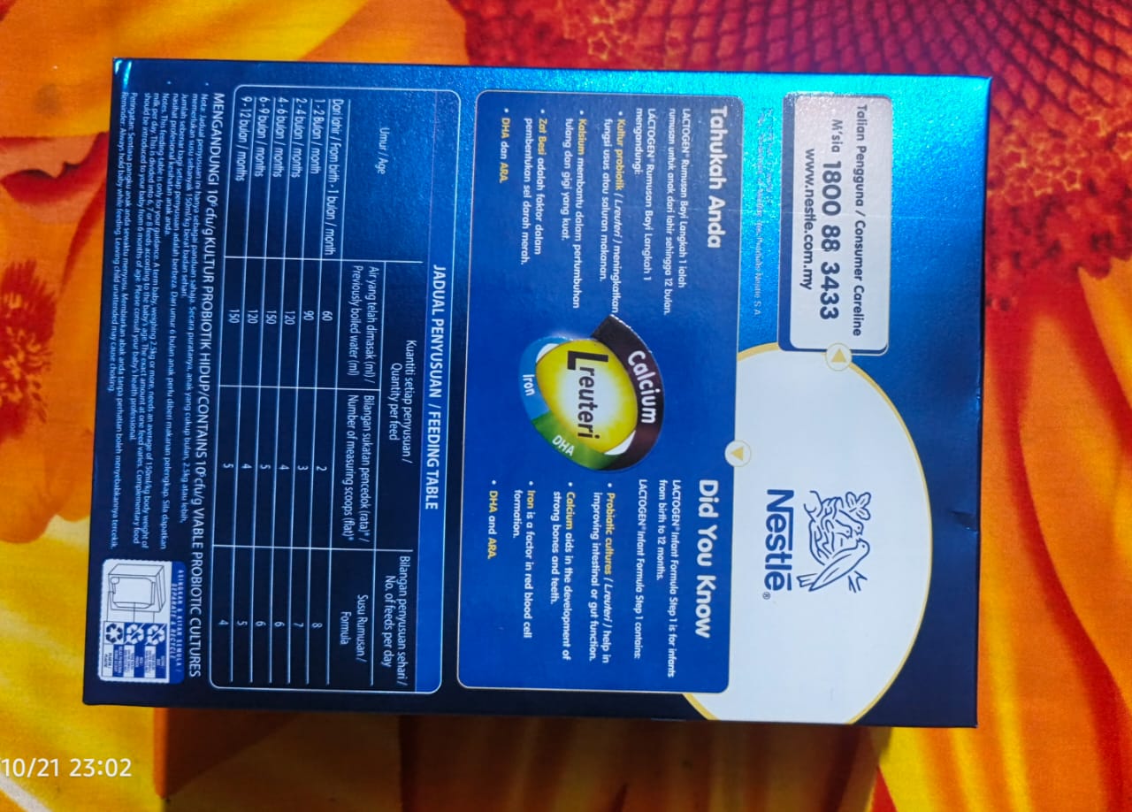 Nestlé Lactogen 1 Follow-Up Formula Milk 650g Malaysia Price in Bangladesh